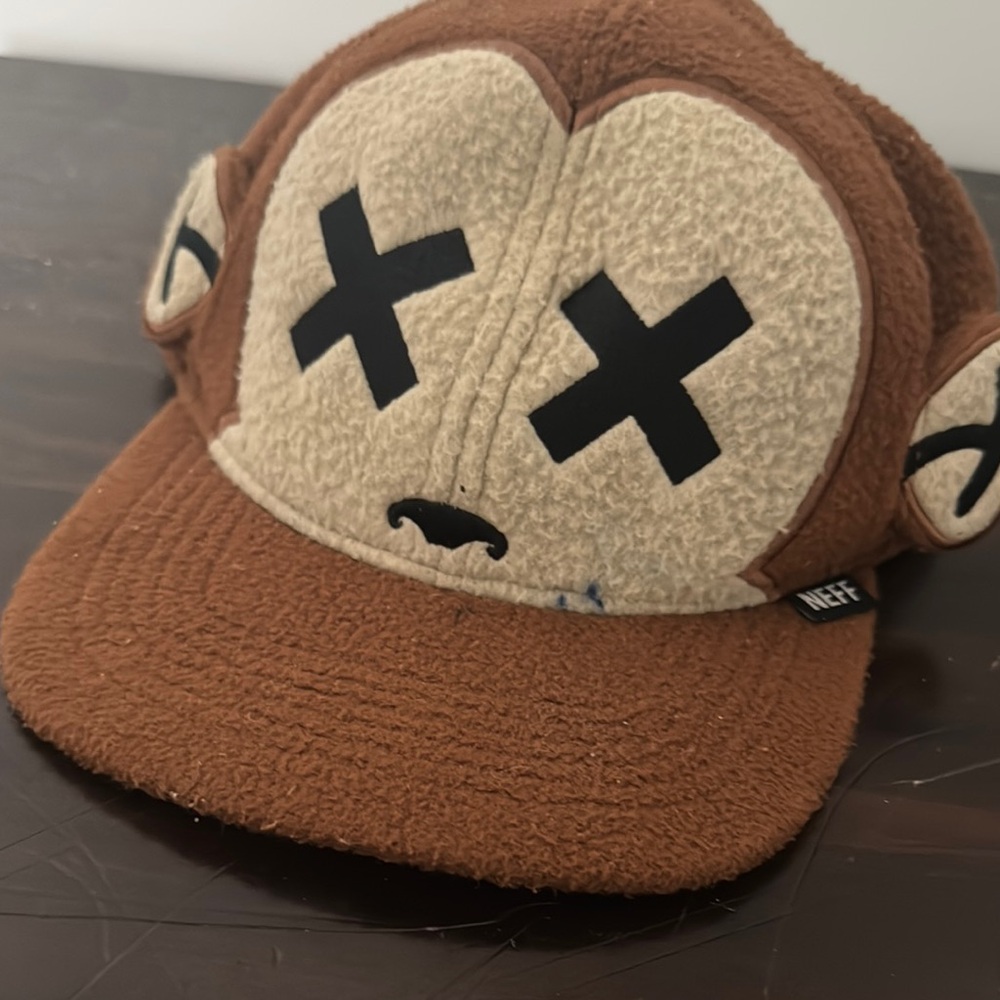 Neff Brown and Cream Monkey Hip Hop Hat Dance Cap - Picture 5 of 5